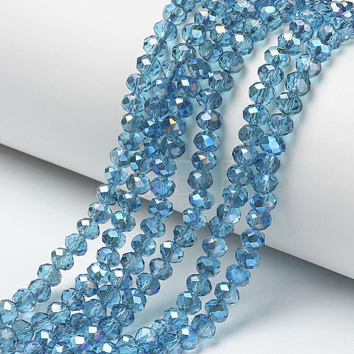 Electroplate Glass Beads Strands X-EGLA-A034-T6mm-I04-1