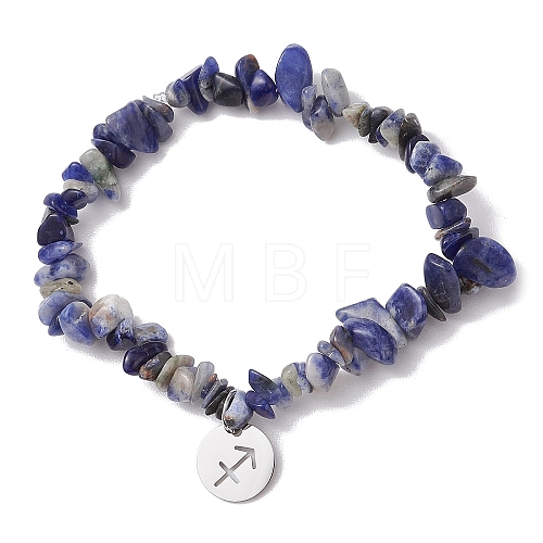 Natural Sodalite Stretch Bracelets BJEW-JB11147-09-1