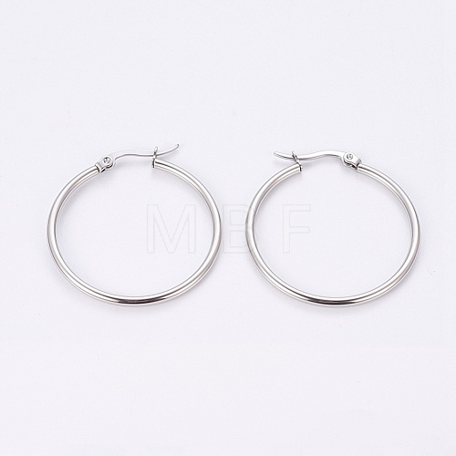 304 Stainless Steel Hoop Earrings EJEW-WH0002-03A-P-1