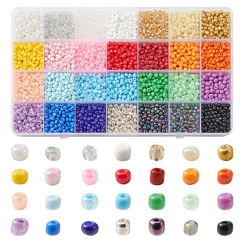 420G 28 Style 6/0 Glass Seed Round Beads SEED-FS0001-06-1