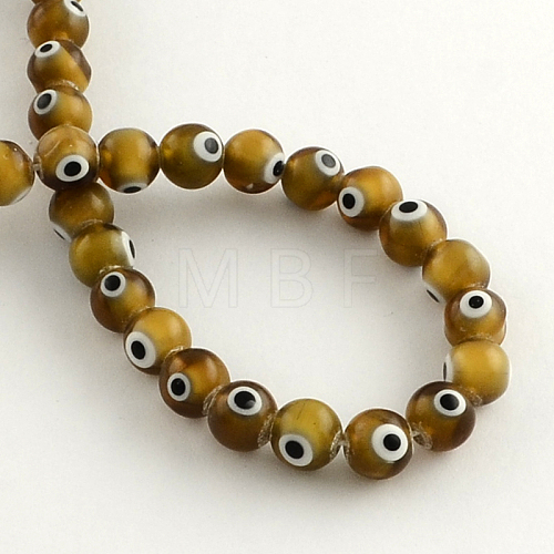 Round Handmade Evil Eye Lampwork Beads LAMP-R114-6mm-04-1