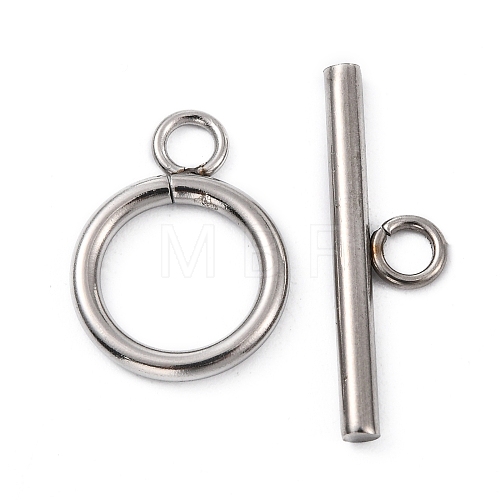 304 Stainless Steel Ring Toggle Clasps X-STAS-Q179-01-1