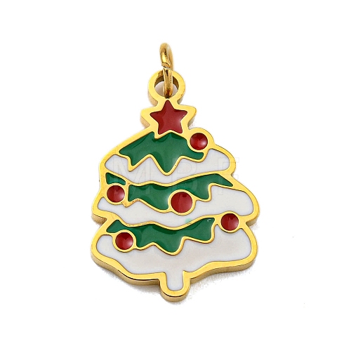 Christmas Theme Ion Plating(IP) 304 Stainless Steel Pendants STAS-O005-014B-G-1