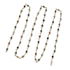 Natural Indian Agate Beaded Round Link Chains AJEW-JB01533-01-3