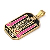 Ion Plating(IP) 304 Stainless Steel Enamel Pendants STAS-Q003-01G-010-3