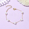 Oval ABS Plastic Pearl Beads Link Bracelets BJEW-JB14041-01-1