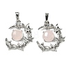 Natural Rose Quartz Pendants G-B194-01P-09-1