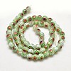 Faceted Millefiori Glass Round Beads Strands LK-P005-02-2