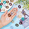 120Pcs 6 Colors Two Tone Acrylic Linking Rings OACR-FH0001-036-3
