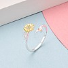 925 Sterling Silver Micro Pave Cubic Zirconia Open Cuff Rings for Women STER-N016-138SG-1