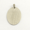 Non-Tarnish 201 Stainless Steel Oval Stamping Blank Tag Pendants STAS-S030-11-2