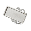 304 Stainless Steel Cuff Ring Components X-STAS-U059-02P-1