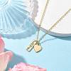 Valentine's Day Brass Heart and Rectangle with Word Love Pendant Necklace NJEW-JN04700-3