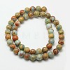 Round Natural Aqua Terra Jasper Beads Strands G-N0128-48-2