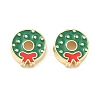 Christmas Brass Enamel Beads KK-I474-G13-1