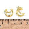 C-Shaped with Star Brass Micro Pave Clear Cubic Zirconia Cuff Earrings EJEW-L316-01G-12-5