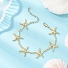 304 Stainless Steel Starfish Link Bracelets BJEW-JB13339-1