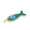 Fish Brass Micro Pave Cubic Zirconia Pendants KK-K408-49G-07-2