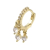 Rack Plating Brass Pave Cubic Zirconia Dangle Huggie Hoop Earrings for Women EJEW-C097-18G-2