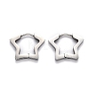 304 Stainless Steel Star Huggie Hoop Earrings STAS-H156-07P-2