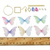 DIY Polyester Butterfly & Stainless Steel Dangle Earring Making Kits DIY-FS0006-32-5