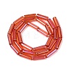 Electroplate Transparent Glass Beads Strands EGLA-Q132-02A-C02-2