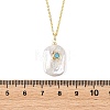 Natural Baroque Keshi Pearl Pendant Brass Cable Chain Necklaces NJEW-JN06530-5