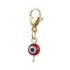 Flat Round with Evil Eye Handmade Lampwork Pendant Decorations HJEW-JM02340-4