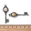 Key Brass Natural Topaz Jade Big Pendants KK-D361-01AS-30-3