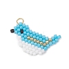 7Pcs Beaded Bird Charms PALLOY-MZ01172-2