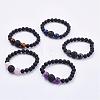 Natural Gemstone Stretch Bracelets BJEW-JB03159-1