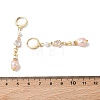 Teardrop Brass & Natural Cultured Freshwater Pearl Hoop Earrings EJEW-JE07012-5