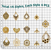 84Pcs 14 Styles Tibetan Style Zinc Alloy Hollow Chandelier Component Links FIND-PH0062-10-2