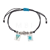 Alloy & Brass Beads Braided Bracelets BJEW-MZ00075-03-1