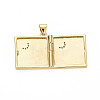 Brass Micro Pave Clear Cubic Zirconia Diffuser Locket Pendants for Teachers' Day X-ZIRC-T004-96G-NF-4