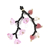 Glass Seed Beaded & Natural Rhodonite Big Pendants PALLOY-MZ01388-02-1