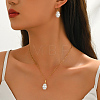 Oval Plastic Imitation Pearl Earrings & Pendant Necklaces Sets for Women XB7297-3