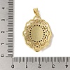 Rack Plating Brass Micro Pave Clear Cubic Zirconia Pendants KK-P267-14C-G-3