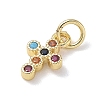 Brass Micro Pave Cubic Zirconia Charms KK-L268-015G-B02-2