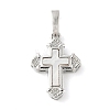 Brass Pave Natural White Shell Pendants KK-S522-01E-P-1