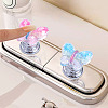 4Pcs 4 Colors Plastic Butterfly Shaped Toilet Tank Button AJEW-TA0003-57-6