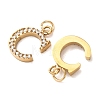 304 Stainless Steel with Crystal Rhinestone Charms RB-CBA5270-11G-C-2