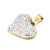 201 Stainless Steel Clay Pendants STAS-R166-02-G-3