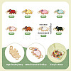 48Pcs 8 Colors Alloy Enamel Elephant Connector Charms ENAM-TA0001-80G-8