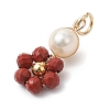 12Pcs 12 Styles Natural Mixed Gemstone Faceted Round Coppwer Wire Wrapped Pendants PALLOY-JF02911-4