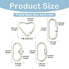8Pcs 4 Styles 304 Stainless Steel Screw Carabiner Lock Charms STAS-FS0002-38-3