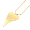 304 Stainless Steel Round Snake Chain Heart Pendant Necklaces for Women NJEW-H038-01G-1