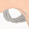 304 Stainless Steel Cuban Chain Multi-strand Bracelets for Women BJEW-D460-01P-1