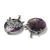 Natural Amethyst Flat Round Pendants G-F766-05AS-07-2