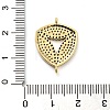 Brass Micro Pave Clear and Black Cubic Zirconia Triangle Connector Charms KK-L229-060G-3